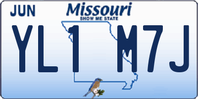 MO license plate YL1M7J