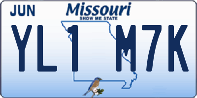 MO license plate YL1M7K