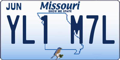 MO license plate YL1M7L
