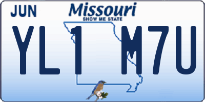 MO license plate YL1M7U