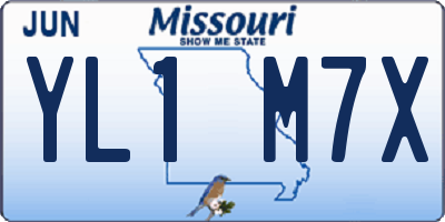 MO license plate YL1M7X