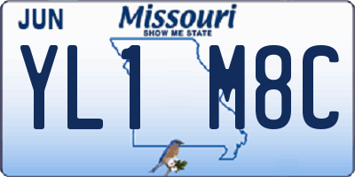 MO license plate YL1M8C