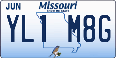 MO license plate YL1M8G
