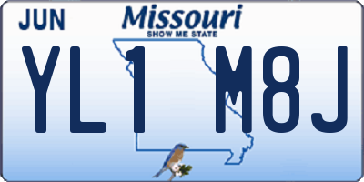 MO license plate YL1M8J