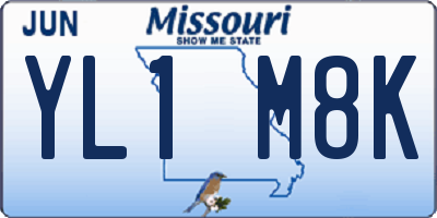 MO license plate YL1M8K