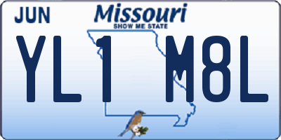 MO license plate YL1M8L