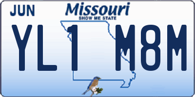 MO license plate YL1M8M