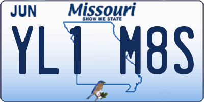 MO license plate YL1M8S
