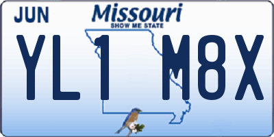MO license plate YL1M8X