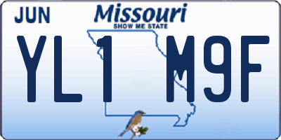 MO license plate YL1M9F