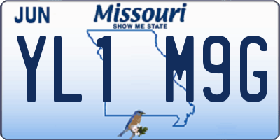 MO license plate YL1M9G