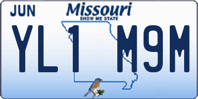 MO license plate YL1M9M