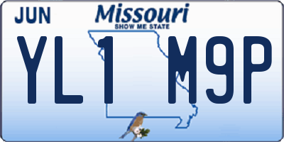 MO license plate YL1M9P