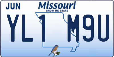 MO license plate YL1M9U