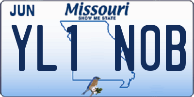 MO license plate YL1N0B