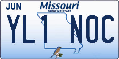 MO license plate YL1N0C