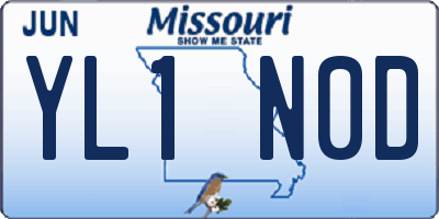 MO license plate YL1N0D