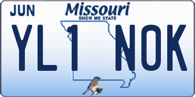 MO license plate YL1N0K