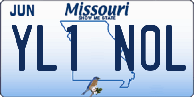MO license plate YL1N0L