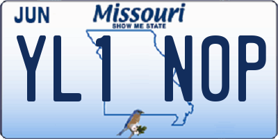 MO license plate YL1N0P