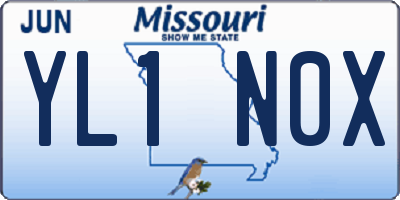 MO license plate YL1N0X