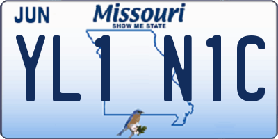 MO license plate YL1N1C
