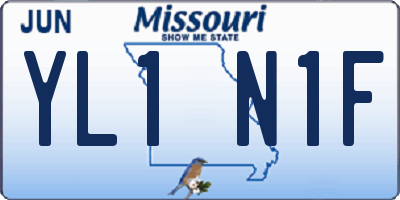 MO license plate YL1N1F