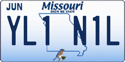MO license plate YL1N1L