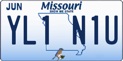 MO license plate YL1N1U