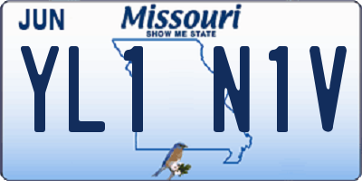 MO license plate YL1N1V