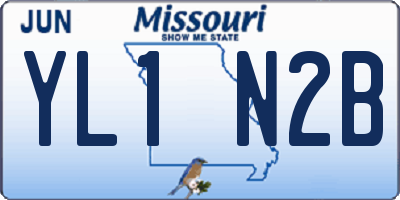MO license plate YL1N2B