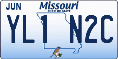 MO license plate YL1N2C