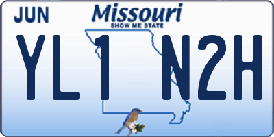 MO license plate YL1N2H
