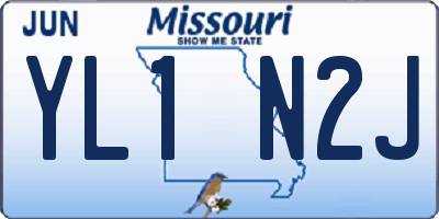 MO license plate YL1N2J