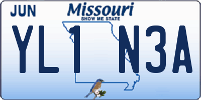 MO license plate YL1N3A