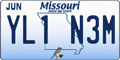 MO license plate YL1N3M