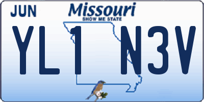 MO license plate YL1N3V
