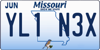 MO license plate YL1N3X