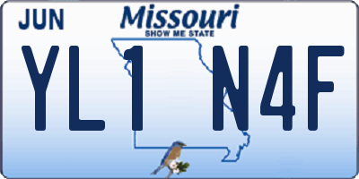 MO license plate YL1N4F
