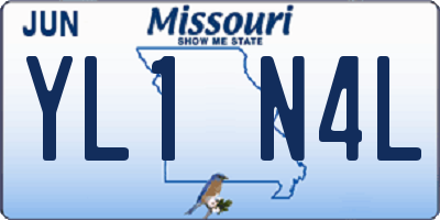 MO license plate YL1N4L