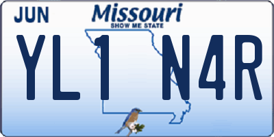 MO license plate YL1N4R