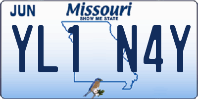 MO license plate YL1N4Y