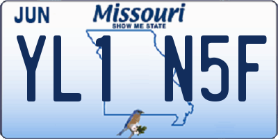 MO license plate YL1N5F