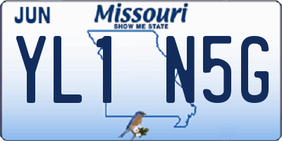 MO license plate YL1N5G