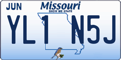 MO license plate YL1N5J