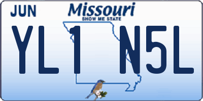 MO license plate YL1N5L