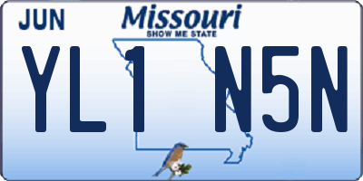 MO license plate YL1N5N