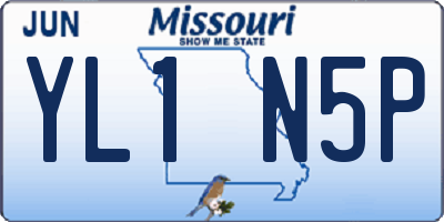 MO license plate YL1N5P