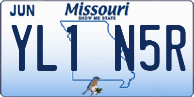 MO license plate YL1N5R