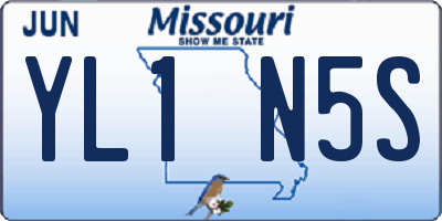 MO license plate YL1N5S